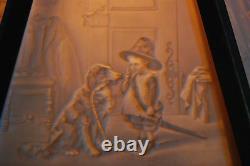 Antique Old Lithophane Shade Table Gwtw Electric Boudoir Victorian Parlor Lamp