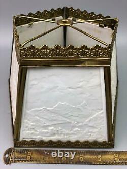 Antique PPM Porcelain Lithophane 5 Panels Lamp Shade