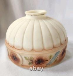 Antique Painted 2 Glass Lamp Shade Pink White Floral Victorian Style Replacement Antique Painted 2 Glass Lamp Shade Pink White Floral Victorian Style Replacement