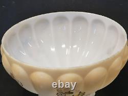 Antique Painted Milk Glass Lamp Shade Parlor Student Lamp Flowers 10 fitter