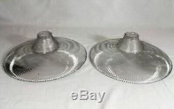 Antique Pair 1900s Holophane Medical Lamp Shades VTG Pagoda Industrial Fixture 2