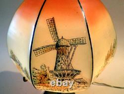 Antique Pairpoint Arts & Crafts Boudoir Accent Lamp Obverse Painted Shade, 1910