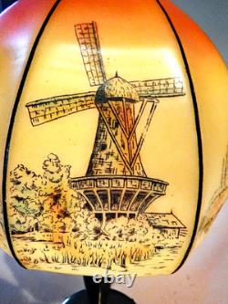 Antique Pairpoint Arts & Crafts Boudoir Accent Lamp Obverse Painted Shade, 1910