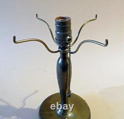 Antique Pairpoint Arts & Crafts Boudoir Accent Lamp Obverse Painted Shade, 1910