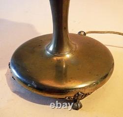 Antique Pairpoint Arts & Crafts Boudoir Accent Lamp Obverse Painted Shade, 1910