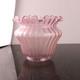 Antique Pink Floral Etch Crystal Glass Replacement Shade Crimp Top 3.5 Fitter