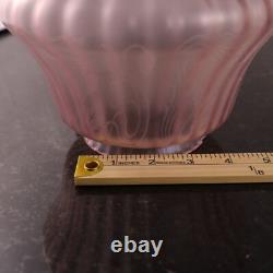 Antique Pink Floral Etch Crystal Glass Replacement Shade Crimp Top 3.5 Fitter