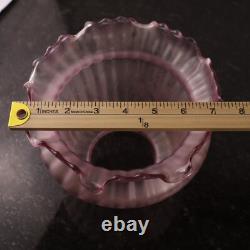 Antique Pink Floral Etch Crystal Glass Replacement Shade Crimp Top 3.5 Fitter