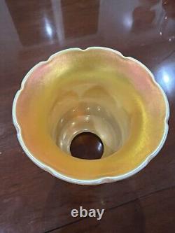 Antique Quezal Gold Auren Art Glass Light Shade