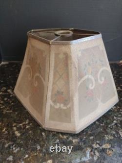 Antique Rembrandt 8 Panel Metal Mesh Table Lamp Shade Art Deco