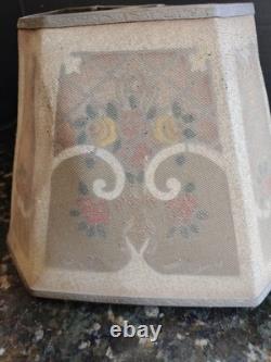 Antique Rembrandt 8 Panel Metal Mesh Table Lamp Shade Art Deco