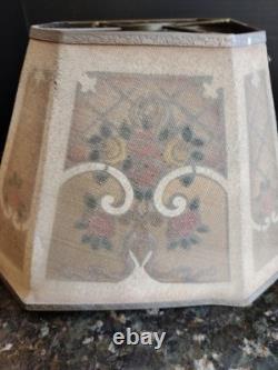 Antique Rembrandt 8 Panel Metal Mesh Table Lamp Shade Art Deco
