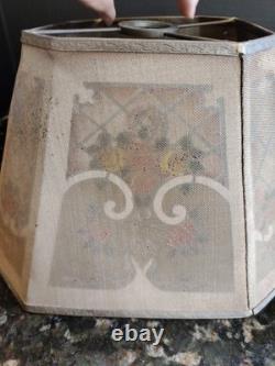 Antique Rembrandt 8 Panel Metal Mesh Table Lamp Shade Art Deco