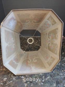 Antique Rembrandt 8 Panel Metal Mesh Table Lamp Shade Art Deco