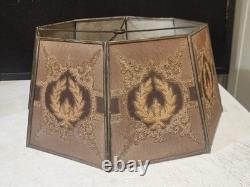 Antique Rembrandt Style 8 Panel Metal Mesh Lamp Shade Art Deco