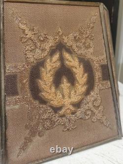 Antique Rembrandt Style 8 Panel Metal Mesh Lamp Shade Art Deco