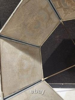 Antique Rembrandt Style 8 Panel Metal Mesh Lamp Shade Art Deco