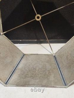 Antique Rembrandt Style 8 Panel Metal Mesh Lamp Shade Art Deco