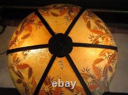 Antique Reverse Painted Glass Lamp Shade ONLY