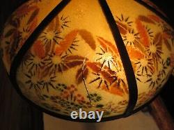 Antique Reverse Painted Glass Lamp Shade ONLY