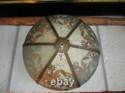 Antique Reverse Painted Glass Lamp Shade ONLY