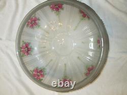 Antique Reverse Painted & Satin Glass Dome Shade 14