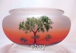 Antique Reverse Painted Southwest Trees Mountain Scene Ceiling Lamp Shade