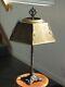 Antique Rustic Cast Iron Gothic Baroque Arts & Crafts Table Lamp Brass Shade