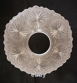 Antique Set 6 of Matching 4 Gas 2 Electrical Etched Cut Glass Gas Shades C. 1900