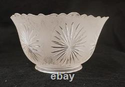 Antique Set 6 of Matching 4 Gas 2 Electrical Etched Cut Glass Gas Shades C. 1900