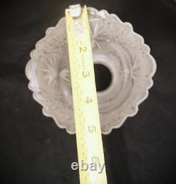 Antique Set 6 of Matching 4 Gas 2 Electrical Etched Cut Glass Gas Shades C. 1900