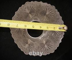 Antique Set 6 of Matching 4 Gas 2 Electrical Etched Cut Glass Gas Shades C. 1900