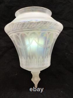 Antique Shade Etched Glass Iridescent 5 Fitter