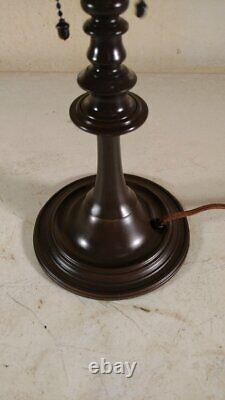 Antique Signed Bradley & Hubbard lamp for leaded, slag glass shade handel era