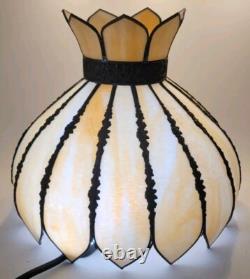 Antique Slag Glass Lamp Shade Ceiling Hanging Table Lamp Shade Large 15 Panel