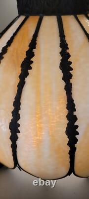 Antique Slag Glass Lamp Shade Ceiling Hanging Table Lamp Shade Large 15 Panel
