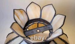 Antique Slag Glass Lamp Shade Ceiling Hanging Table Lamp Shade Large 15 Panel