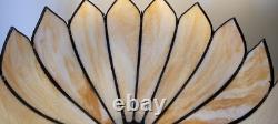 Antique Slag Glass Lamp Shade Ceiling Hanging Table Lamp Shade Large 15 Panel