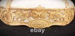 Antique Slag-stained Glass Filigree 6 Panel 17.5lamp Shade Victorian