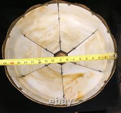 Antique Slag-stained Glass Filigree 6 Panel 17.5lamp Shade Victorian