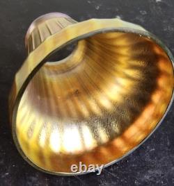 Antique Steuben Gold Art Glass Lamp Fixture Ribbed