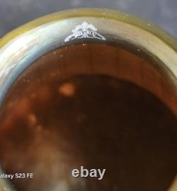Antique Steuben Gold Art Glass Lamp Fixture Ribbed
