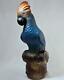 Antique Tiffin Art Deco Blue Parrot Bird 13 Glass Table Lamp Shade Only