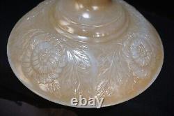 Antique Torchiere Glass Shade Floral Art Nouveau, Art Deco