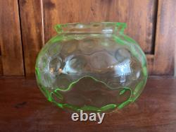Antique Uranium Vaseline Reverse Thumbprint Oil Gas Lamp Shade