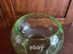 Antique Uranium Vaseline Reverse Thumbprint Oil Gas Lamp Shade