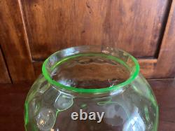 Antique Uranium Vaseline Reverse Thumbprint Oil Gas Lamp Shade