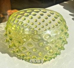 Antique Vaseline Hobnail Lamp Shade