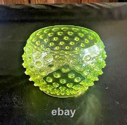 Antique Vaseline Hobnail Lamp Shade