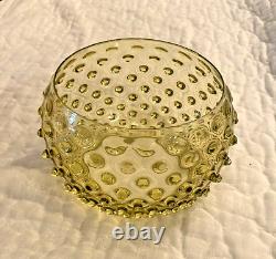 Antique Vaseline Hobnail Lamp Shade